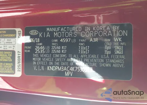 2019 Kia Sportage Lx from USA, damaged, VIN KNDPM3AC4K7530317